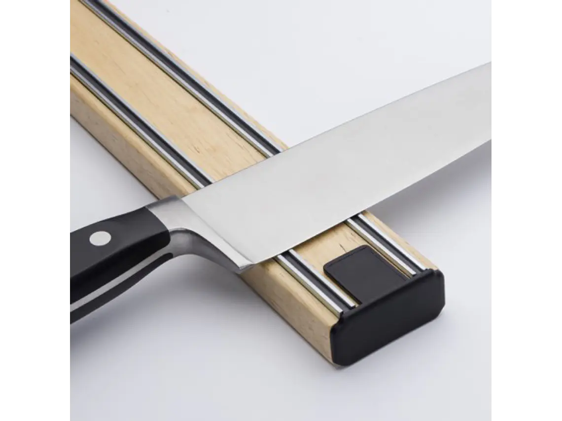 Barra magnética para 9 cuchillos. Rubberwood. 45 cm. 1