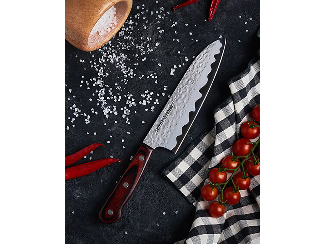 Cuchillo Santoku. Mango Pakkawood. Hoja 180 mm.  3