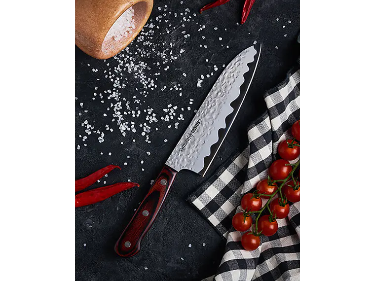 Cuchillo Santoku. Mango Pakkawood. Hoja 180 mm.  3