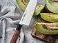 Cuchillo Santoku. Mango Madera Palo Rosa. Hoja 175 mm. - Miniatura 2
