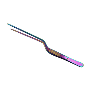 Pinza de ACERO inoxidable para emplatar, modelo Z, 20 cm, color Tornasol