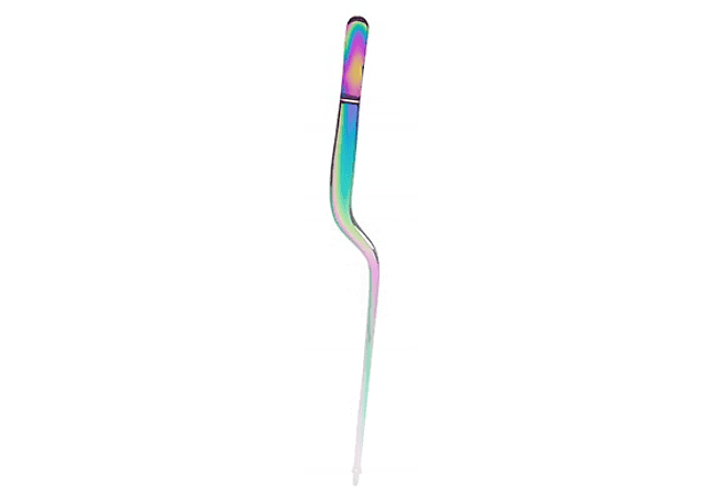 Pinza de ACERO inoxidable para emplatar, modelo Z, 20 cm, color Tornasol