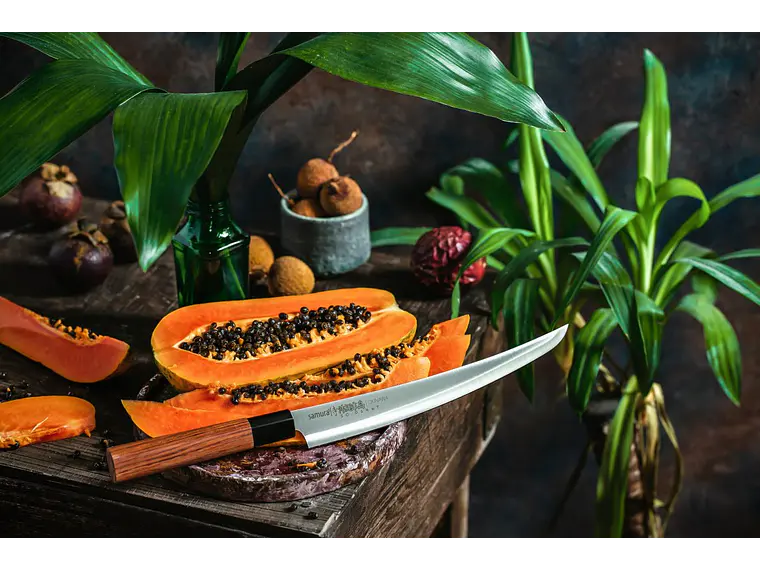 Cuchillo Tanto. Mango Madera Palo Rosa. Hoja 230 mm. 2