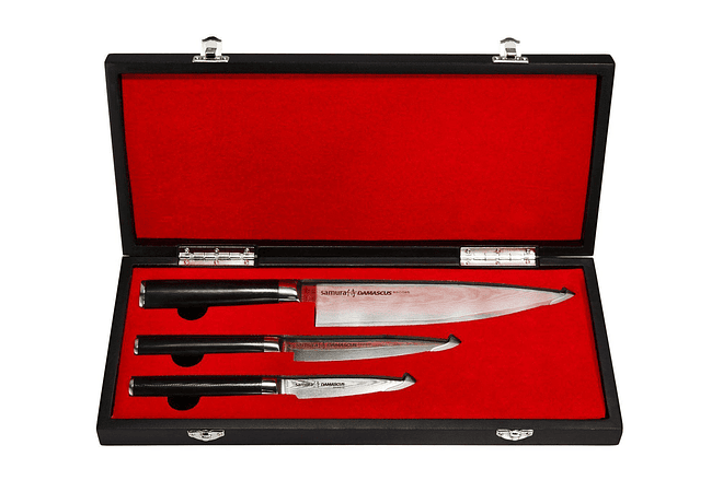 SAMURA DAMASCUS Set de 3 cuchillos en caja de regalo