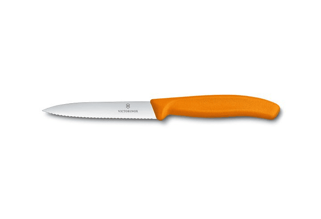 Victorinox Swiss Classic cuchillo para verdura, naranjo, Filo dentado hoja 8 cm