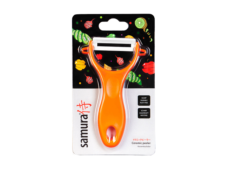 SAMURA ECO CERAMIC Pelador naranjo, hoja 7 cm 2