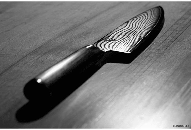 Shun Classic Japanese Style Chef's Knife, Diseño tipo Damascus, hoja 20.3 cms.