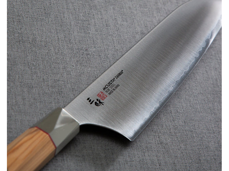 Mcusta Zanmai, cuchillo Santoku hoja 180 mm  10