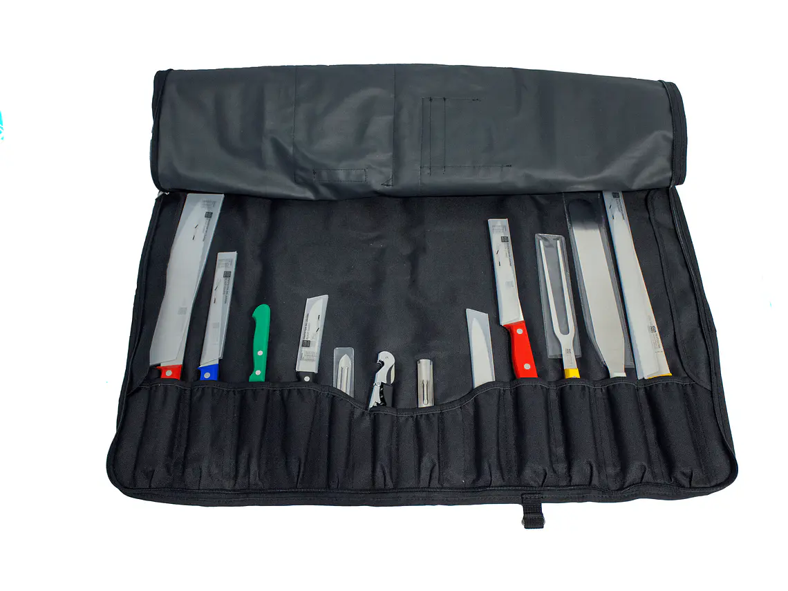 Porta Cuchillos. Lona. Incluye 7 cuchillos + 5 herramientas. 3