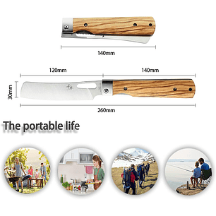 Senbon cuchillo Nakiri plegable acero inoxidable 440A hoja de 120 mm