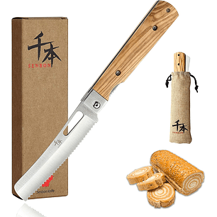 Senbon cuchillo para pan plegable acero inoxidable 440A hoja de 105 mm 