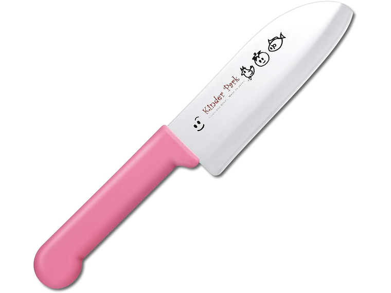 Kinder Park Cuchillo de cocina para niños mango ROSADO hoja de 115 mm 1
