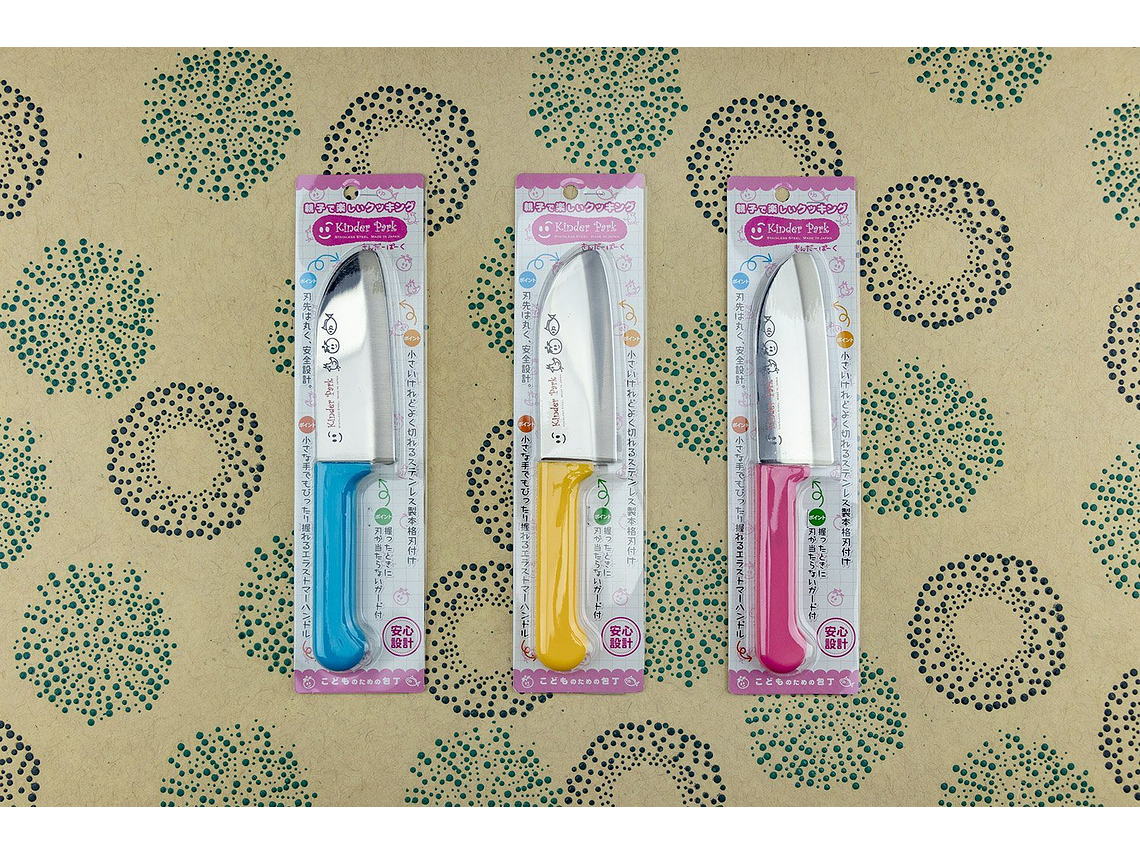 Kinder Park Cuchillo de cocina para niños mango ROSADO hoja de 115 mm 2