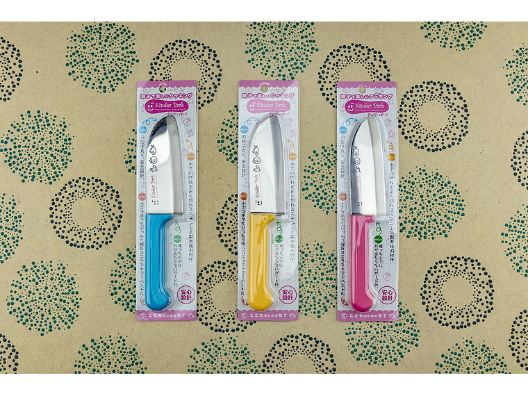 Kinder Park Cuchillo de cocina para niños mango ROSADO hoja de 115 mm 2