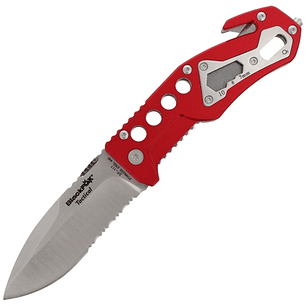 Fox línea Blackfox cuchillo de rescate hoja de 9 cm color rojo