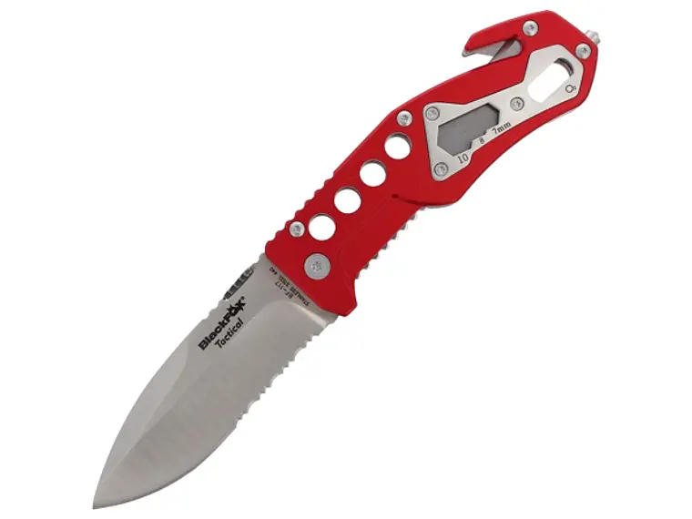 Navaja Plegable. Táctica y Rescate. Rojo. Hoja 9 cm. 1