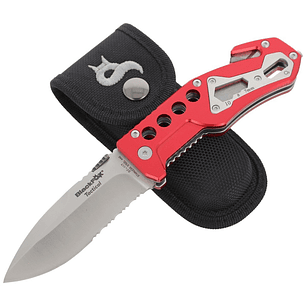 Fox línea Blackfox cuchillo de rescate hoja de 9 cm color rojo