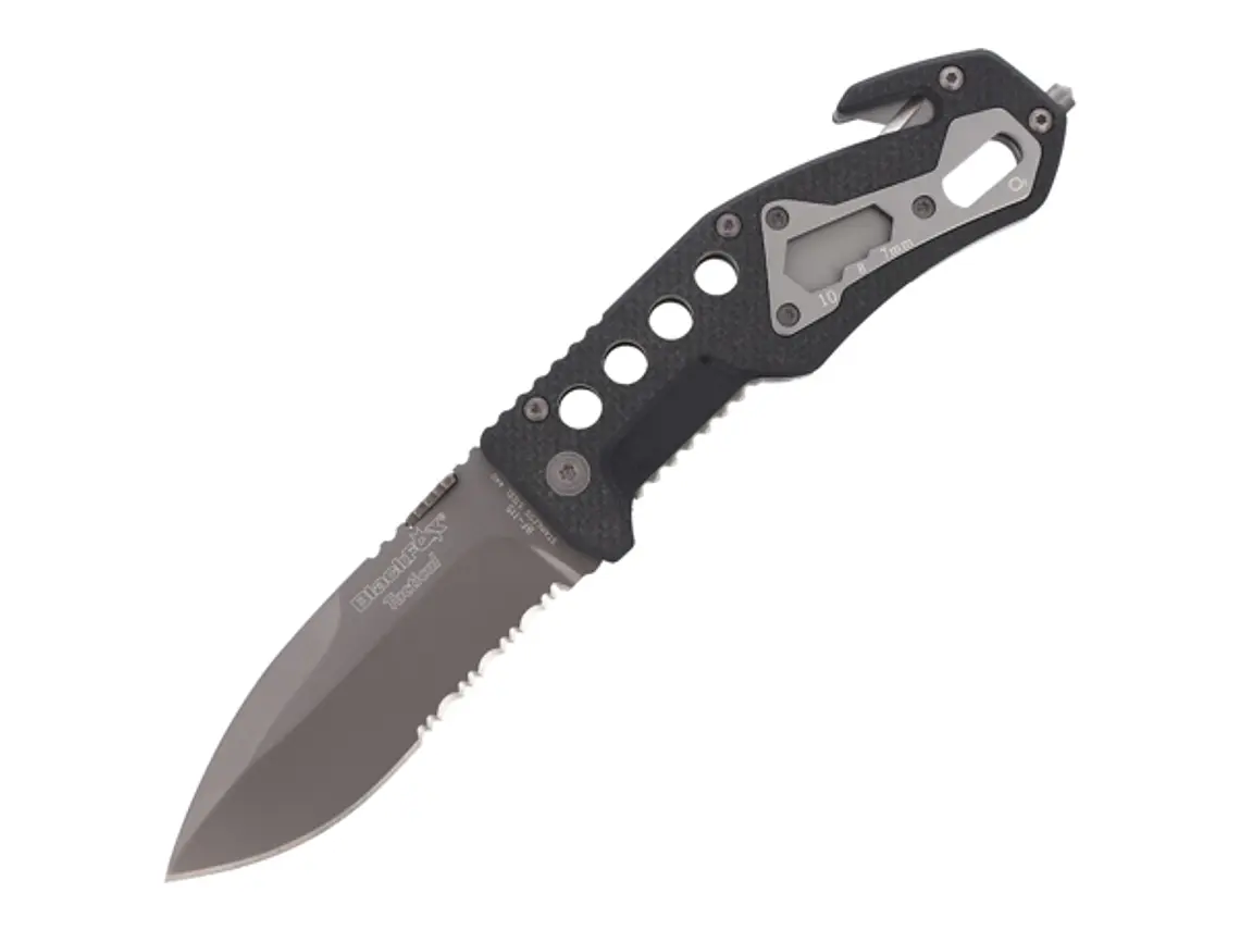 Navaja Plegable. Táctica y Rescate. Negro. Hoja 9 cm. 1
