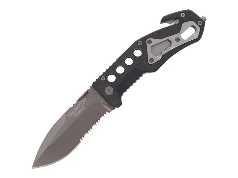 Navaja Plegable. Táctica y Rescate. Negro. Hoja 9 cm. 1