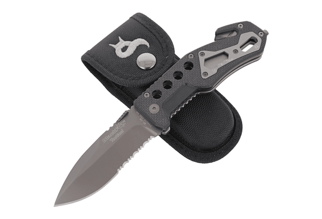 Fox línea Blackfox cuchillo de rescate hoja de 9 cm color negro