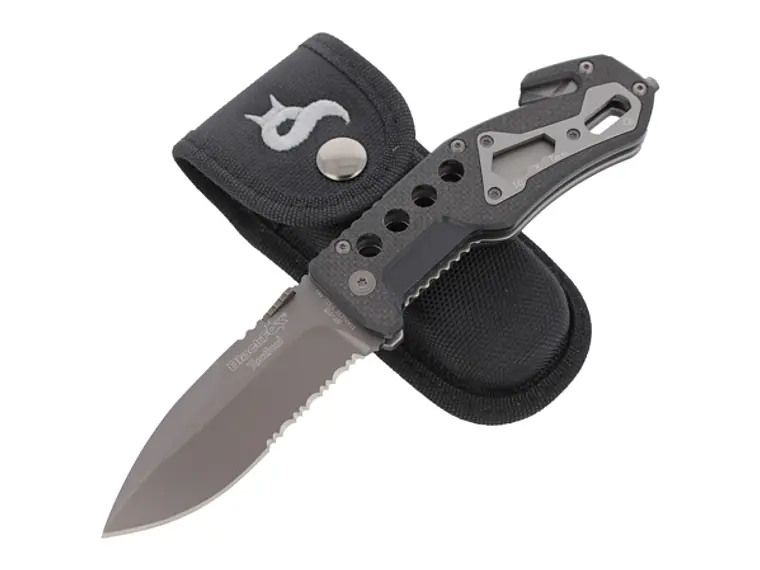 Navaja Plegable. Táctica y Rescate. Negro. Hoja 9 cm. 2