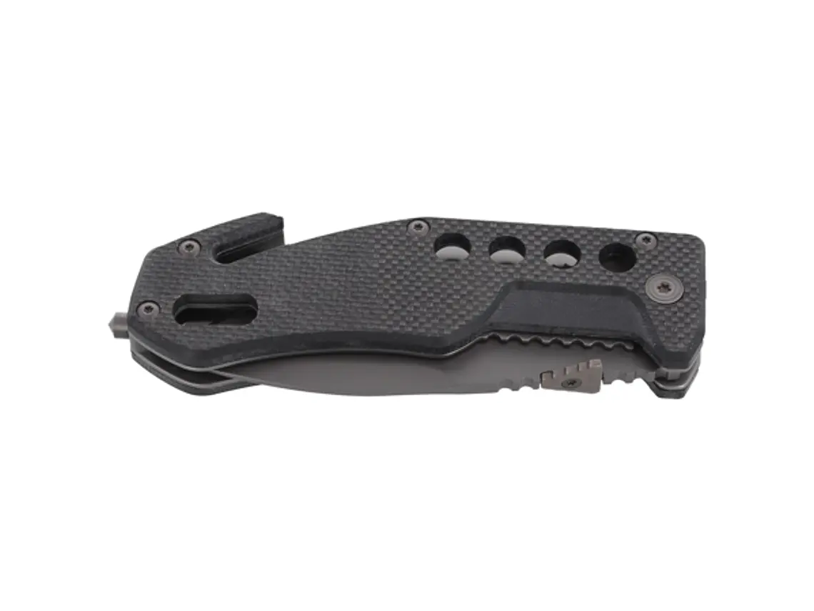 Navaja Plegable. Táctica y Rescate. Negro. Hoja 9 cm. 4