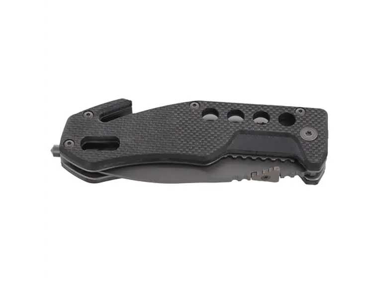Navaja Plegable. Táctica y Rescate. Negro. Hoja 9 cm. 4