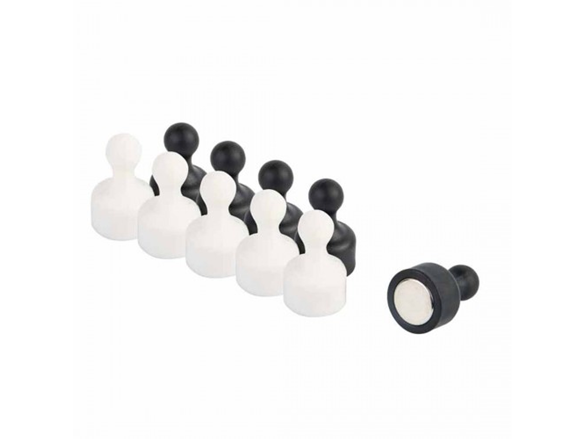 Bisbell Pins Magnéticos blancos y negros (10 unidades) 2