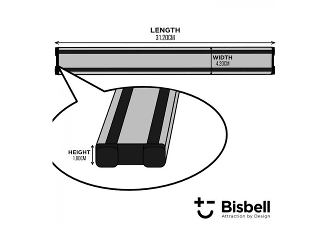 Bisbell bisigrip barra magnética silver 30cm