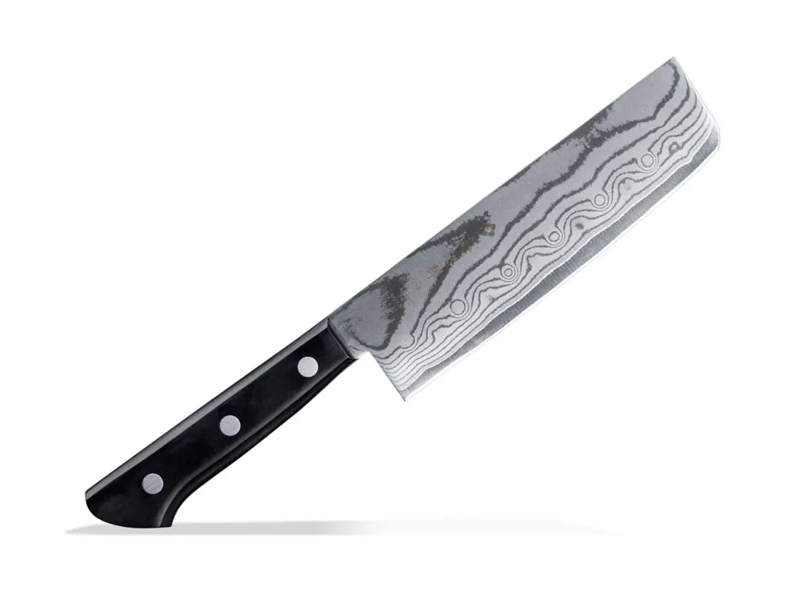 Cuchillo Nakiri. Acero Damasco. Hoja 165 mm.  1