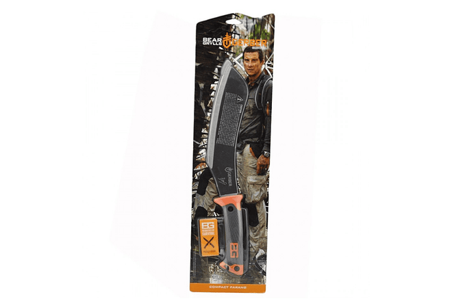 GERBER Bear Grylls Compact Parang Machete Carbon Steel Blade, Mango Polypropylene, hoja 23.7 cms.