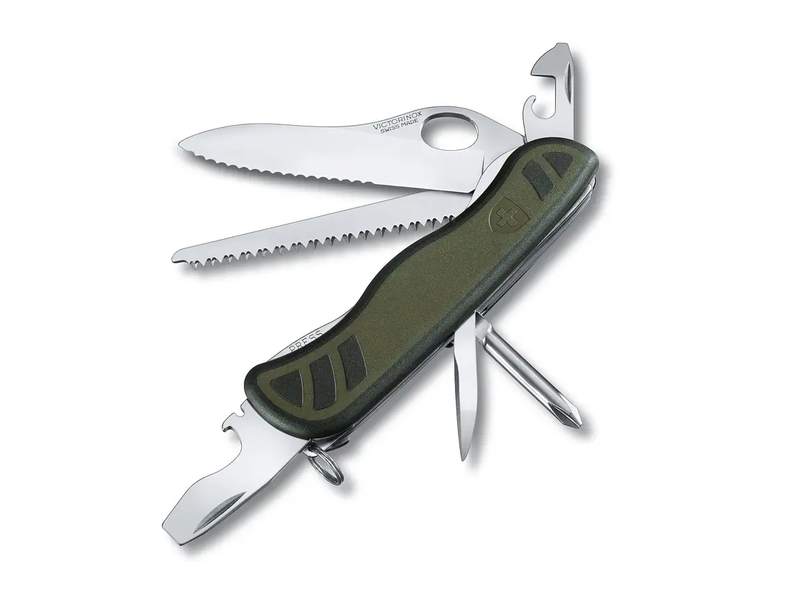 Navaja Plegable Swiss Soldier. Verde. 10 funciones. Hoja 9,5 cm. 1