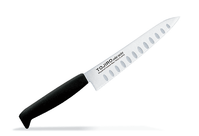 TOJIRO Color, MoVa Steel, Petty Knife with Dimples, 150mm HACCP Negro, F-291BK