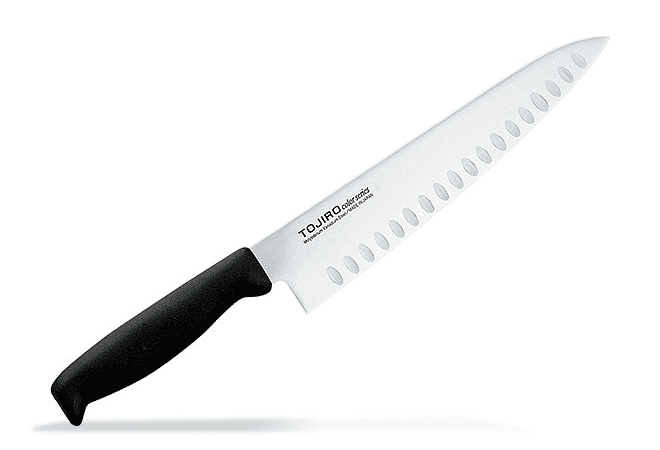 TOJIRO Color MoVa Steel with Dimples, CHEF Knife 210mm, HACCP Black, F-266BK