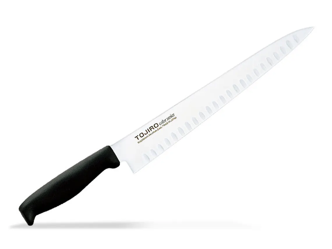 Cuchillo Rebanador. Negro. Alveolado. HACCP. Hoja 270 mm. 1