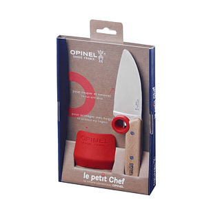 Opinel Le Petit Chef: Set Cuchillo chef hoja 10 y protector de dedos