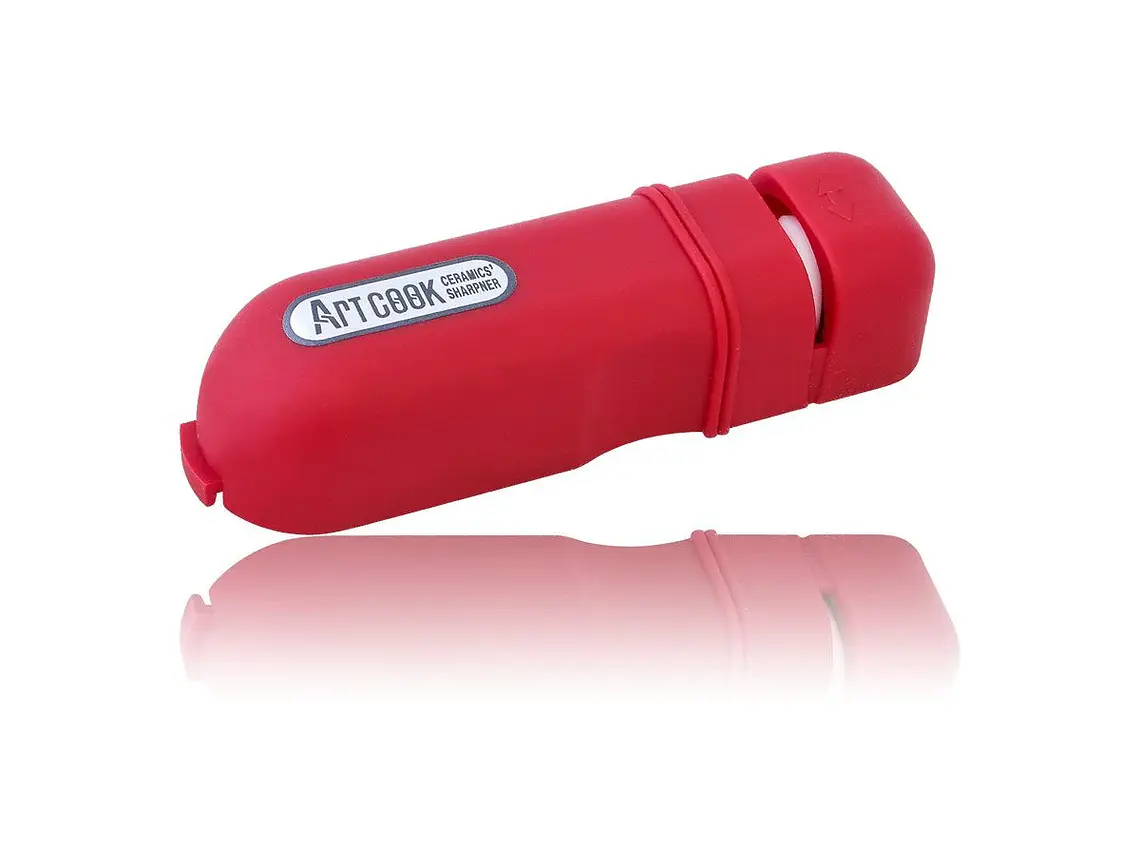 Afilador manual de cuchillos. Rojo. 1