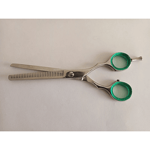 Tijeras para efilar con verde brillante 16 cm