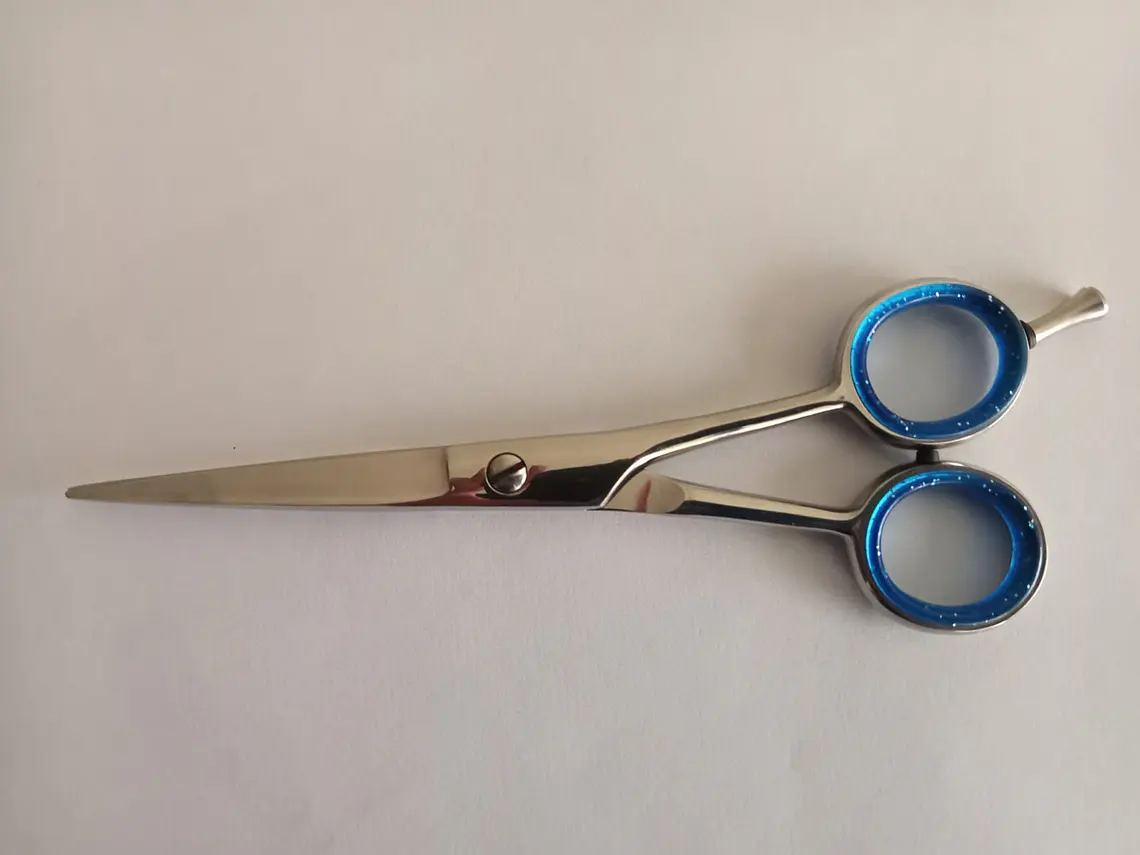 Tijeras de Corte Recto. Estilista Profesional. Azul. 6 in. 1