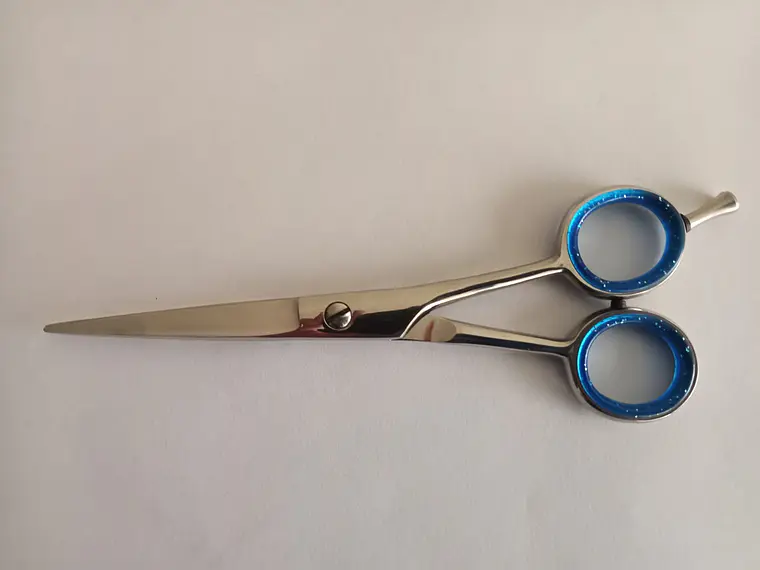 Tijeras de Corte Recto. Estilista Profesional. Azul. 6 in. 1