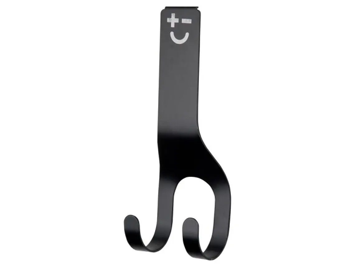Gancho doble para barra magnética. Negro. 1