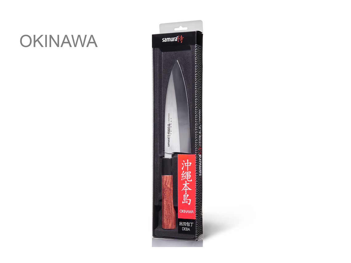 Cuchillo Deba. Mango Madera Palo Rosa. Hoja 170 mm. 2