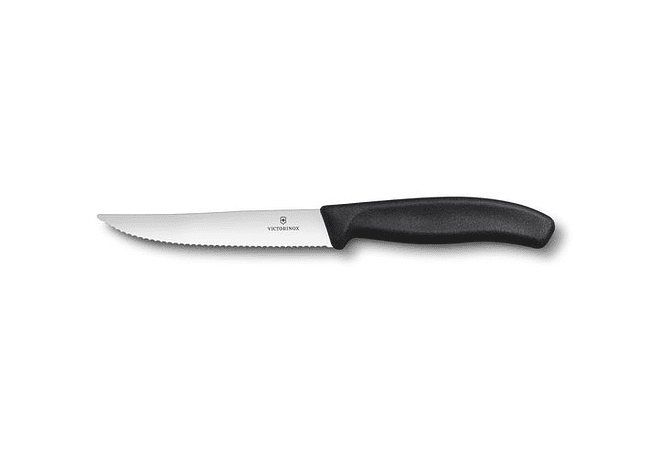 Victorinox Swiss Classic, cuchillo para verdura, filo dentado, Negro hoja 10 cm