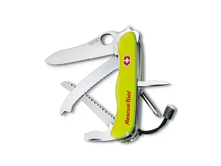 Navaja Plegable Rescue Tool. Amarillo. 13 funciones. Hoja 9,5 cm. 2