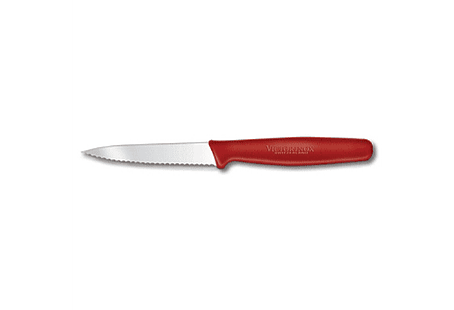 Victorinox SwissClassic,  Cuchillo para verdura, filo dentado, hoja 8 cm Rojo