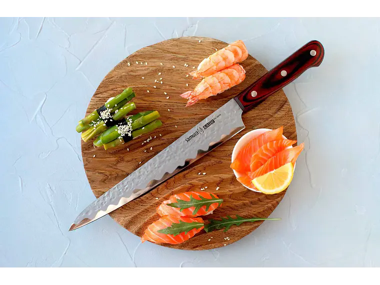 Cuchillo Yanagiba. Mango Pakkawood. Hoja 240 mm.  2