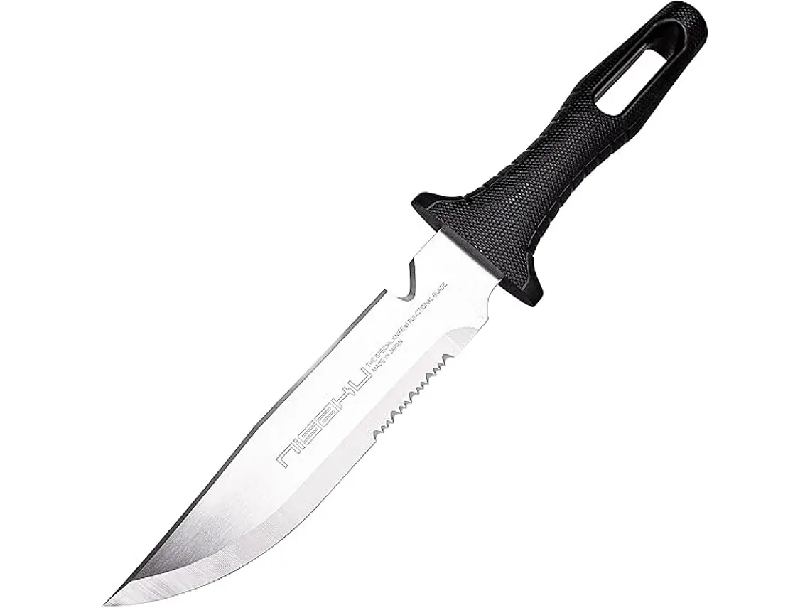 Cuchillo Outdoor. Rikugatana. Filo Liso y Serrado. Hoja 17 cm. 2