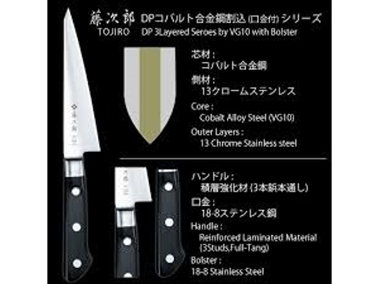 Cuchillo de Chef. Acero VG10. Hoja 180 mm.  8