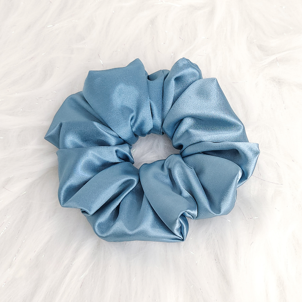 Scrunchie Satín - Azul grisáceo