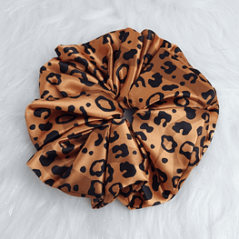 Scrunchie Satín - Animal print leopardo